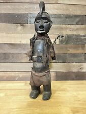 Antique Suku Tribe Wooden African Art Sculpture With Cloth and Materials picture