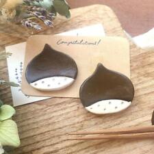 Ceramic Chestnut Chopstick Rest Set Of 2 Brooch Can Be Changed picture
