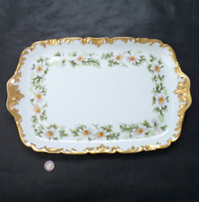HAND Decorated T & V Limoges Tressemann Vogt DAISY Chain Daisies TRAY Gold 13