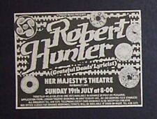 Robert Hunter Jack O'Roses Era 1981 Mini Poster Type Concert Ad (Grateful Dead) picture