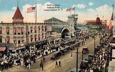 Surf Avenue Looking East Coney Island New York NY Old Cars c1920 Postcard picture
