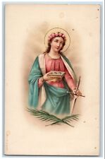 Religious Postcard St. Lucy Patron Saint of the Blind c1910's Unposted Antique picture