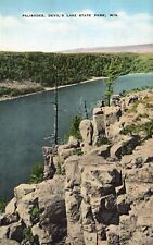 Postcard WI Devils Lake State Park Palisades 1940s Linen Vintage PC e4741 picture