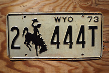 1973 Wyoming Cowboy & Horse License Plate # 444T picture