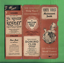 c. 1949 SAN FRANCISCO FORTY FINEST RESTAURANT GUIDE FOLD OUT 7