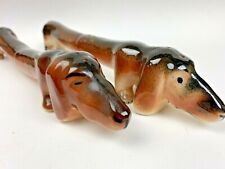 Vintage Realistic Long Dogs Hound Dachshund Salt and Pepper Shakers picture