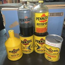 Lot Of 6 Vintage Pennzoil Oil Containers picture