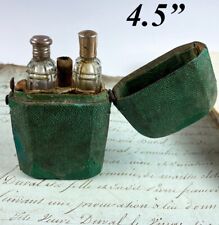 Antique 18th Century French Scent Caddy, Shagreen with 2 Perfume Bottles, 18k picture