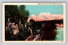 Mason City IA-Iowa, Willow Creek from Bridge, Antique Vintage Souvenir Postcard picture