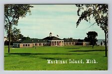 Mackinac Island MI-Michigan, Panoramic View Public School, Vintage Postcard picture