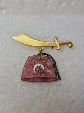 Vintage Masonic Shriners Aladdin Temple Columbus OH 1908 Enameled Gold Toned Pin picture