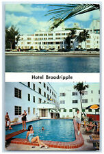 1957 Multiview of Hotel Broadripple, Collins Ave. Miami Beach FL Postcard picture