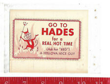 Vintage IMPKO comic car sticker go to Hades for a real hot time  picture