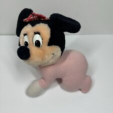 Vintage Pink Baby Minnie Mouse Crawling Plush Stuffed Animal picture