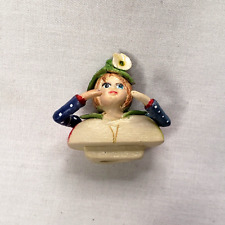 KHIEN Ceramics Miniature Apple Fairy Teapot Lid ONLY Replacement Collectible VTG picture