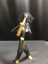Rare South Africa Man Playing Saxophone 15” Metal Welded Figure picture