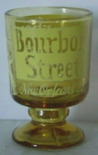 Bourbon Street New Orleans Shot Glass Amber Pedestal Stemmed Bar Ware Vintage picture