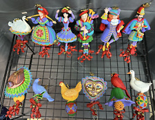 VTG  Department 56 Complete Set of 12 Days of Christmas Ornaments - Hand Painted picture
