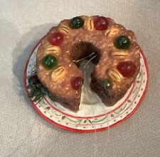 Realistic FRUIT CAKE Christmas Ornament By Roman Inc 1998 Dollhouse Miniature picture