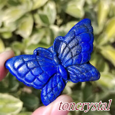 2” Natural Lapis Lazuli Butterfly Skull Carved Quartz Crystal Skull Healing 1pc picture