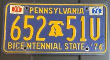Pennsylvania 1976 BICENTENNIAL STATE License Plate # 652-51U picture