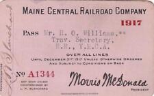 1917 MEC Maine Central Railroad pass - Railroad YMCA picture