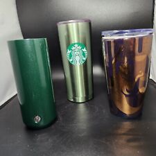 Lot of 3 Starbucks Cups Tumblers Siren Mermaid 2 12oz & 1 20oz Ceramic Metal picture