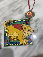 Vintage Wooden Disney Ornaments Little Simba Hanging Lion King picture