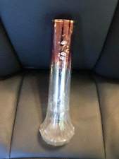 Antique Tall Moser-like Clear to Cranberry Enameled Vase - AO x - K picture