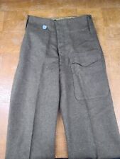 NOS 1961 Canadian Military Green Wool Battledress Khaki Trousers Pants Sz 30-31 picture