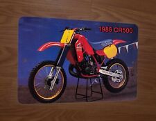 1986 Honda CR500 Motocross Motorcycle Dirt Bike Photo 8x12 Metal Wall Sign picture
