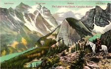Vintage Postcard- The Lakes in the Clouds, Canadian Rockies UnPost 1910 picture