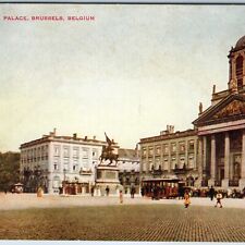c1910s Brussels, Belgium The Royal Palace City Square Park Monument Trolley A203 picture