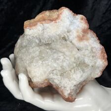 5-1/4” Milky Clear Quartz Crystal Cluster Natural Pink Red Raw Geode Rough 2.7Lb picture