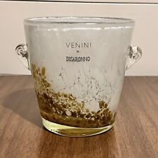 Art Glass Murano Italy Crystal Venini Disaronno Ice Bucket Container 5 1/2” picture