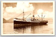 Transportation~SS Alaska Steamer Below Mountains In Alaska~1940s RPPC picture