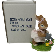 Vtg Bunny Tales Flower Frolic Rabbit Figurine APRIL Second Nature Easter  AS IS picture