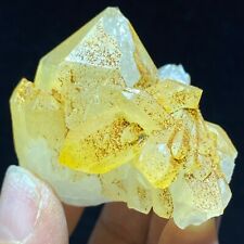 82g Natural Yellow Translucency Crystal Cluster Mineral Specimen/FuJian picture