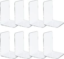 8pcs Clear Bookends Acrylic Book Ends for Shelves Heavy Duty  picture