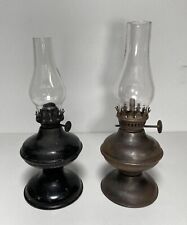 Vintage 1970’s Mini Decorative Lamp Lanterns Set Of 2 Black & Brass picture