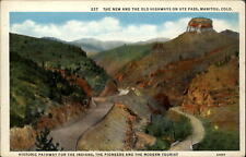 Manitou Colorado Ute Pass Highways new & old Indian pathway ~ postcard sku783 picture