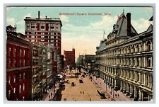 Cincinnati OH-Ohio, Aerial View Government Square, c1915 Vintage Postcard picture