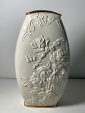 Lenox Ivory Rose Floral Embossed Porcelain Vase 8.5 in. picture