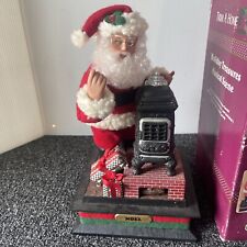 Vintage Santa & Wood Stove Musical Scene Figure Box Displace Piece Non Working picture