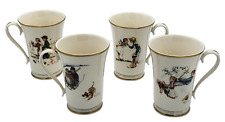 Gorham Norman Rockwell Mugs Cups Young Love Set of 4 picture