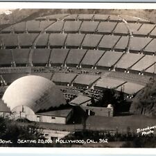 c1940s Hollywood, CA RPPC Bowl Birds Eye Stadium Auditorium Brookwell Photo A204 picture