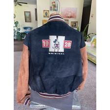 Vtg Mickey Mouse Disney Store Embroidered Varsity Letterman Jacket xxl Leather picture