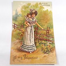 Cupid's Capture Valentine Postcard 1907-15 Made In Germany Glitter Embossed picture