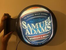 AWESOME SAMUEL ADAMS BEER LIGHT UP PUB SIGN SAM MAN CAVE  LAGER TWO SIDED picture