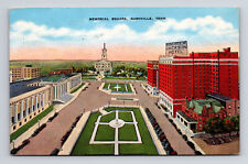 c1943 Linen Postcard Nashville TN Tennessee Aerial View Memorial Square picture